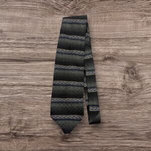 Haggar Black and Gray Silk Patterned Tie